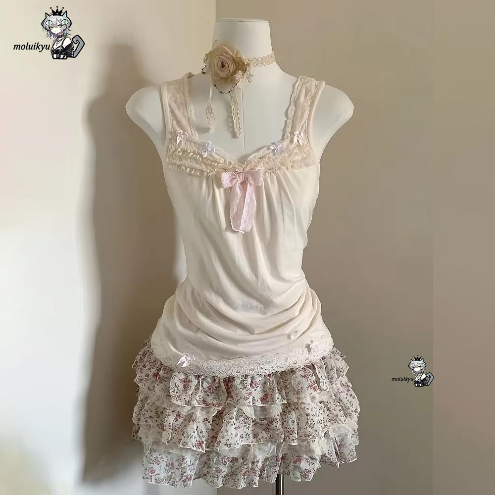 Conjunto de 2 piezas Y2K para  - Cami Top Lace reseña y precio